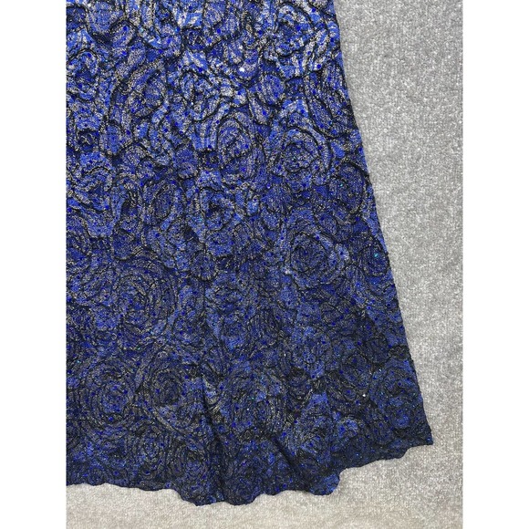 La Scala Iridescent Sequin Sleeveless Fitted Maxi Formal Dress Womens Small Blue - Picture 13 of 16